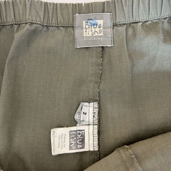 Vtg Blue Fish Olive Green Maxi Skirt Size 2 Pockets Lagenlook Artsy 18-22W - Picture 7 of 11